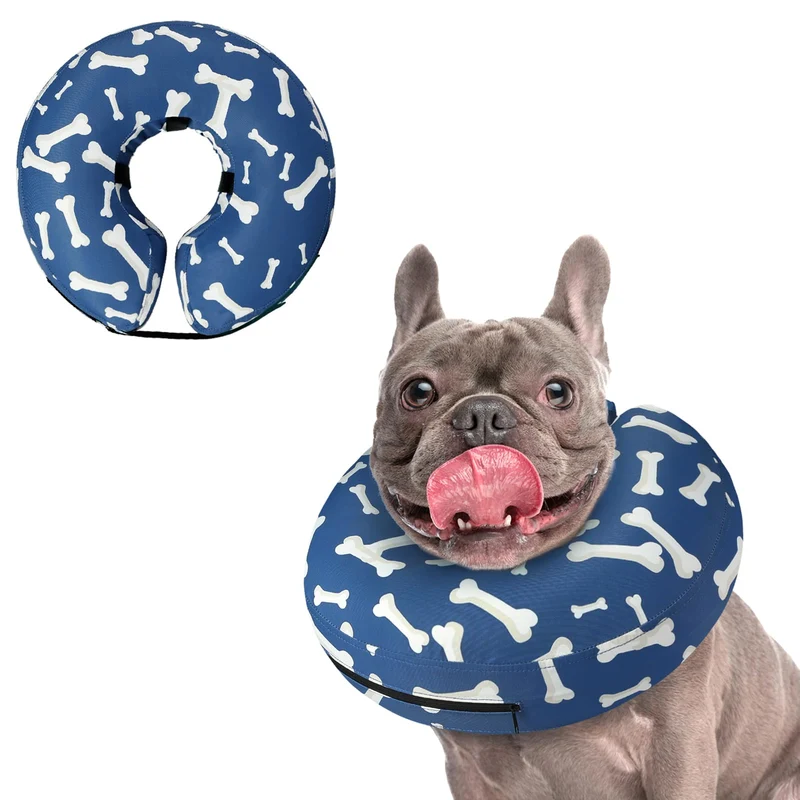 Supet Collier Gonflable en Anneau pour Chiens – Confort Après Chirurgie et Ajustement Facile