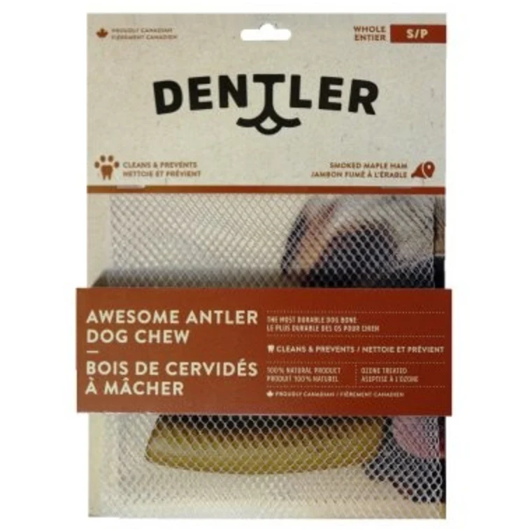 Dentler Smoked Maple Ham Antler Dog Chew - Whole
