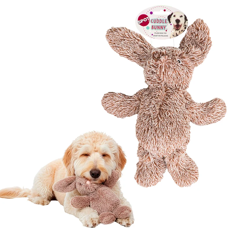 SPOT Cuddle Bunnies – Jouet en peluche pour chien 13 pouces avec sifflet, câlin et jeu