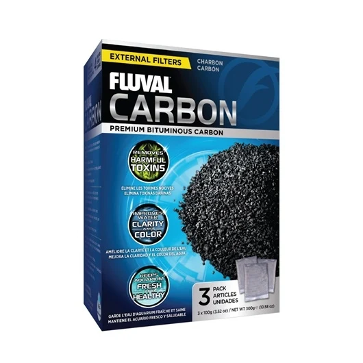 Fluval Carbon - 3 x 100 g (3.5 oz) Nylon Bags