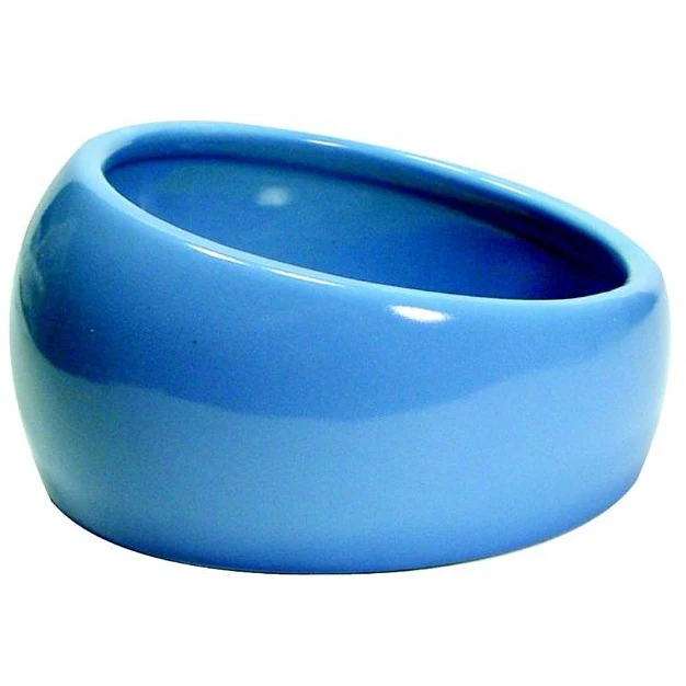 Living World Ergonomic Dish Small, 120 mL (4.22 oz) Blue/Ceramic