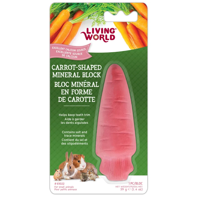 Living World Small Animal Mineral Stone, Carrot Shape, 55 g (2 oz)