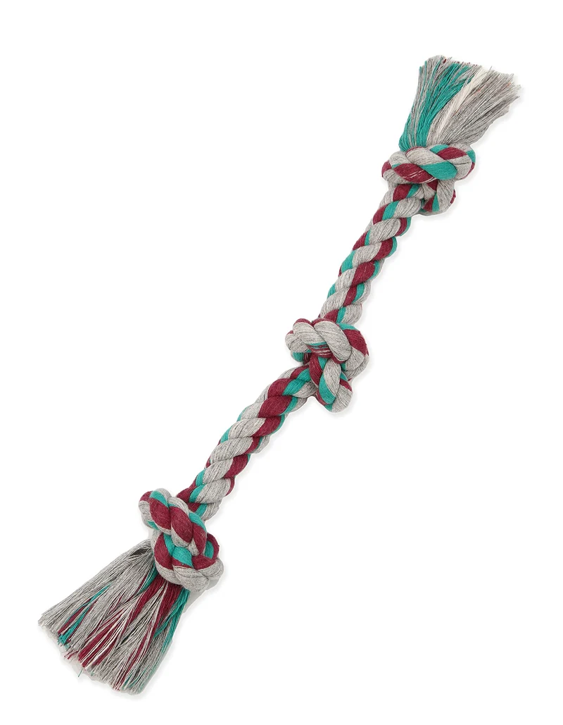 Mammoth Flossy Chews Corde-Tir – Jouet Interactif en Coton-Poly pour Chiens (Couleurs Variées)