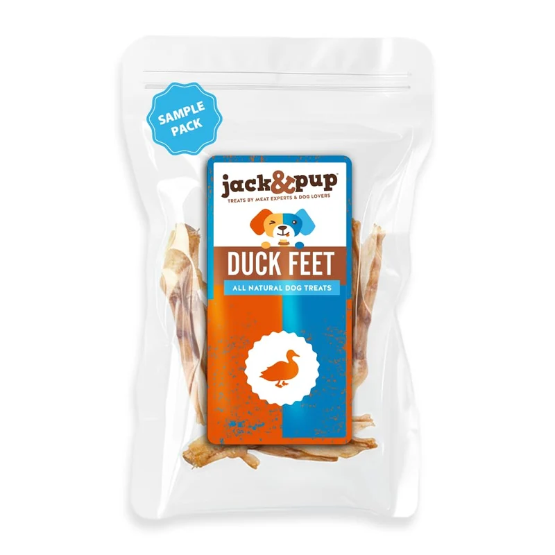 Jack&Pup Pieds de Canard Séchés pour Chiens – Friandises Naturelles à 1 Ingrédient (3 Unités) Alternative au Poulet, Pour Petits et Moyens