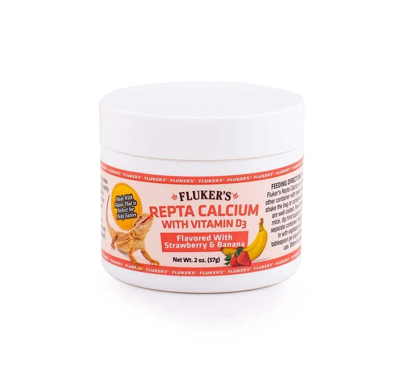 Fluker's Repta Calcium Fraise-Banane avec Vitamine D3, 2 oz – Calcium pour Reptiles