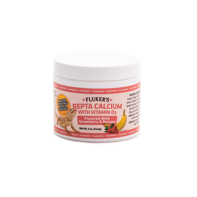Fluker's Repta Calcium Fraise Banane avec Vitamine D3 – 4 oz