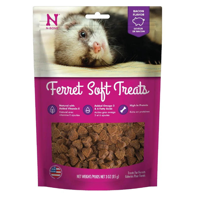 N-Bone 1 Pochette Furet Friandises Saveur Bacon, 85 g – Sans Céréales et Vitamine E