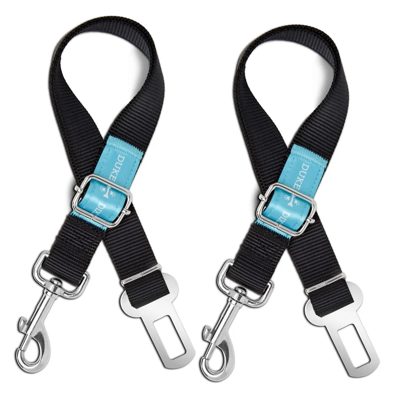 Duke & Dixie — Ceintures de sécurité pour chien et chat (2 pièces), harnais ajustable, nylon durable, universel
