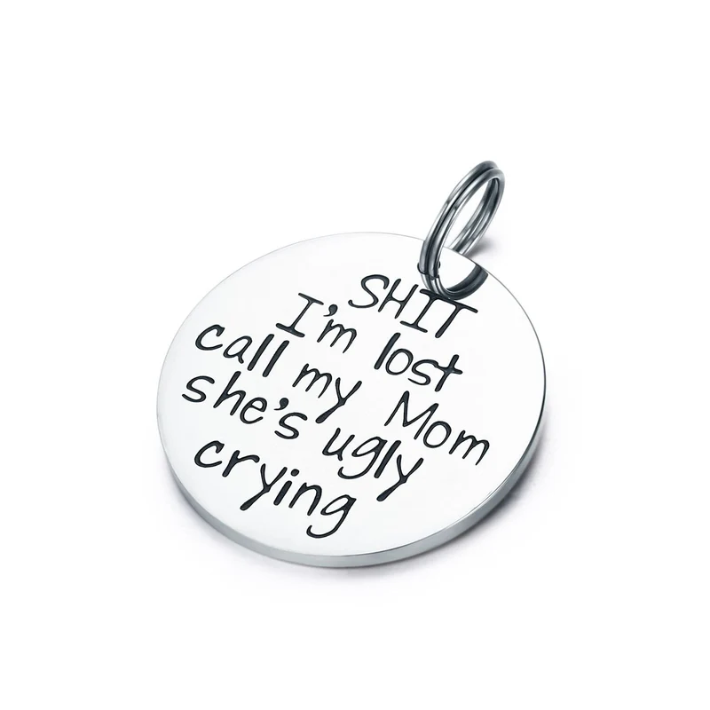 CJ&M Étiquette ludique pour chien en acier inoxydable – Tag d’identification sur collier
