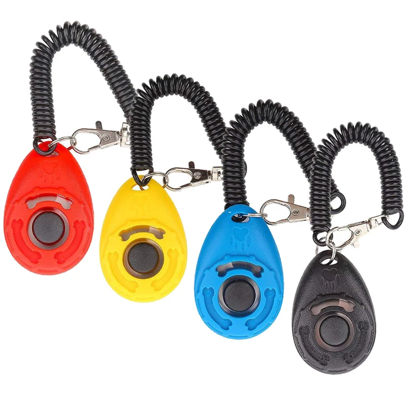 Diyife Cliqueur d'entraînement pour chiens – Pack 4 pièces multicolores avec sangle poignet
