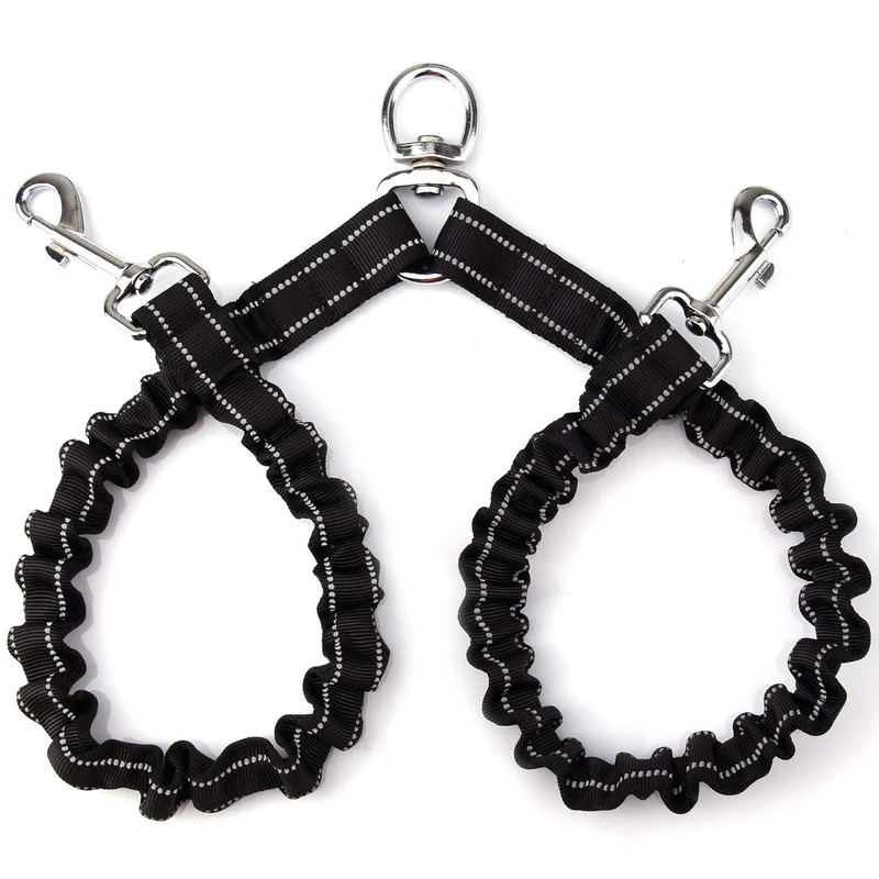 VANVENE Laisse Double-Chien pour Deux Chiens – Sans Enchevêtrement, Absorbe-Choc et Réfléchissante