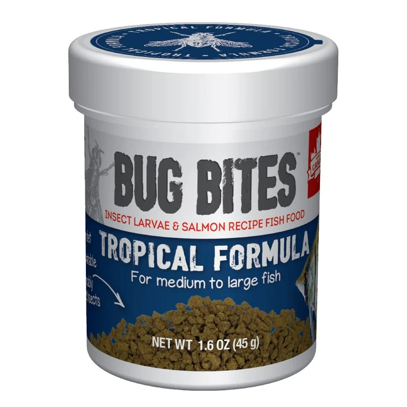 Fluval Bug Bites – Granulés Tropicaux Lents pour Poissons Moyens à Grands (1,59 oz) A6578