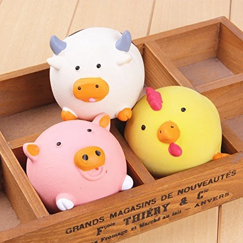 CatYou – 3 Jouets Siffleurs en Latex pour Chiens Petit/Moyen (2,8 pouces)