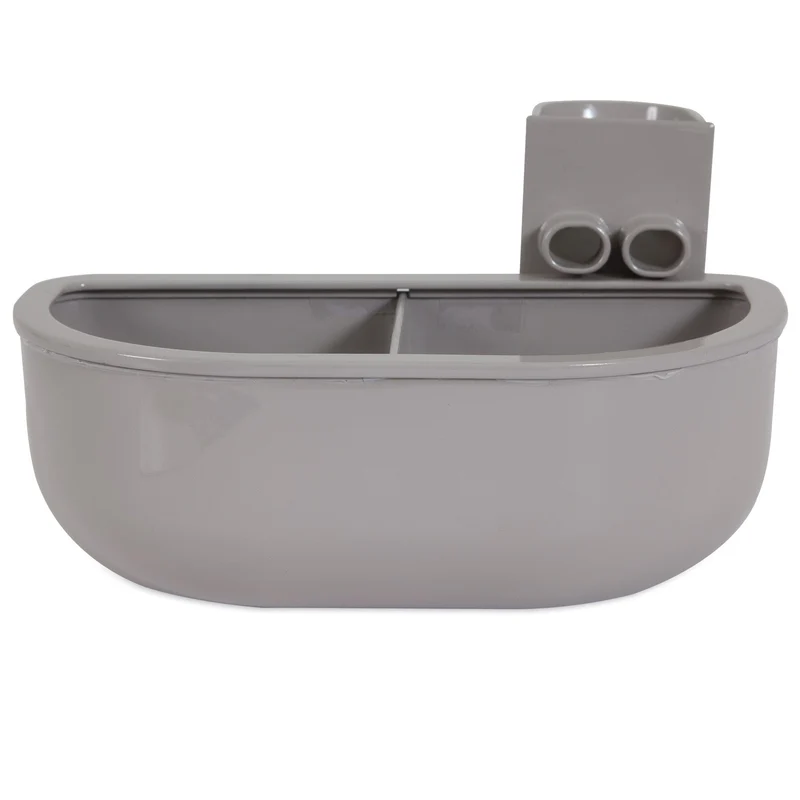 Petmate Double Diner Kennel Bowl – Gris – Petit
