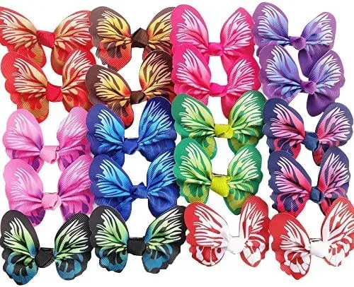 Chenkou Craft Nœud Papillon Chien – 20 Rubans Multicolores avec Pince