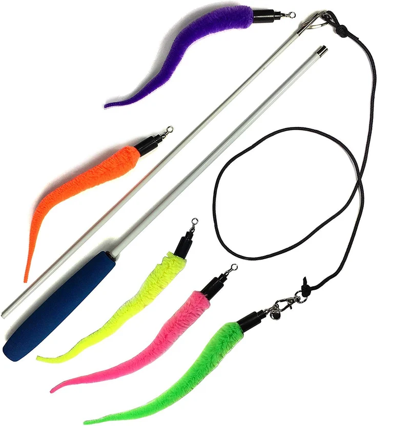 Pet Fit For Life – Joüet Baguette pour Chat 5 Pièces: Appât-Ver et Exercice, Jeux pour Chats d’Intérieur