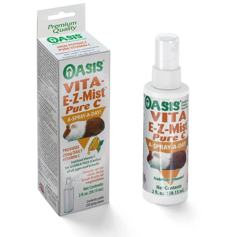 Oasis Pure C Vita E-Z Mist — Supplément Vitamine C pour Cochon d’Inde, 2 oz