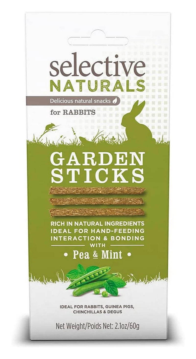 Selective Naturals Bâtonnets Jardin Pois et Menthe pour Lapins – 2,1 oz | Supreme Petfoods