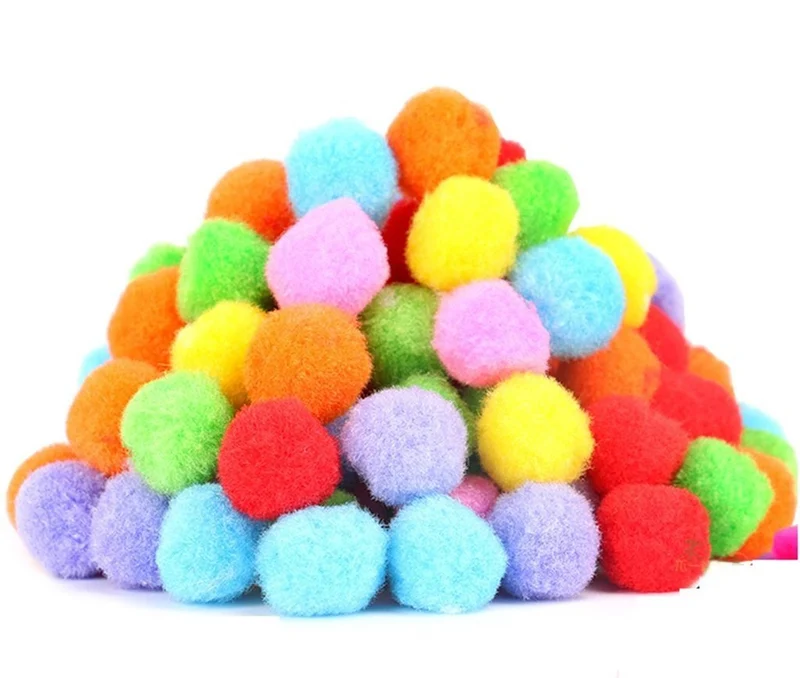PET SHOW – 20 Balles Jouet Chat 3,8 cm Pompon Doux Couleurs Assorties Sans Cloches