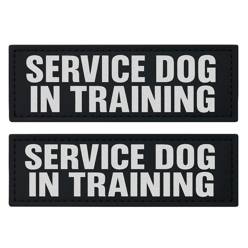 ALBCORP Patchs réfléchissants pour chien de service – grand format (6 x 2 pouces), attache crochet