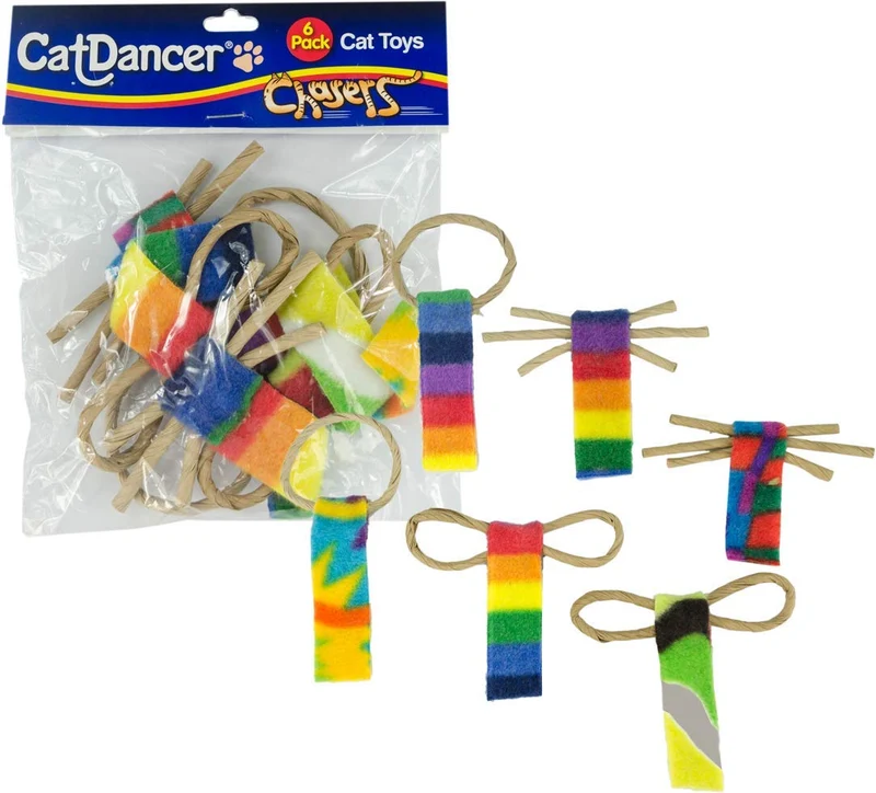 Cat Dancer Chasseur pour chat – Pelage colore, Packe 6, 4 × 1,5 × 1 pouces