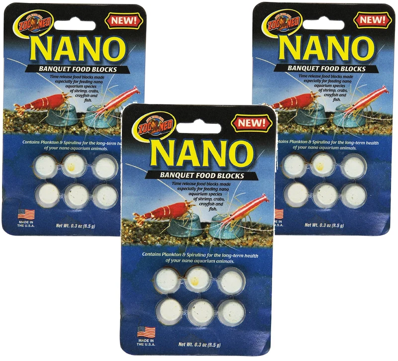 Zoo Med - Bloc Banquet Nano Mini (3 pièces) – Nourriture à libération lente pour nano-espèces d'aquarium