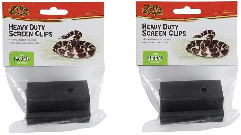 Zilla – Ensemble de 2 clips pour couvercle de terrarium reptile, haute résistance, pour terrariums de 19 à 110 litres