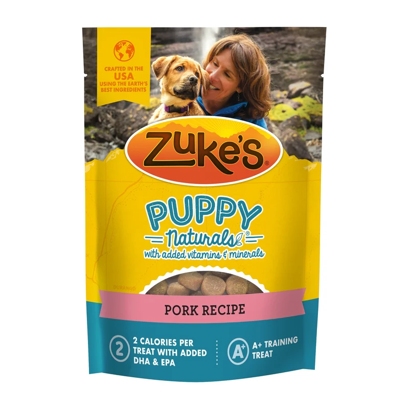 Zuke’s Puppy Naturals – Friandises pour Chiots au Porc et Pois Chiches, Entraînement et Nutrition, Sans Céréales, Sachet de 142 g (5 oz)