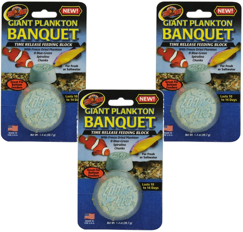 Zoo Med Laboratoires Plankton Banquet – Blocs Nourrisseurs Géants (3 Unités)