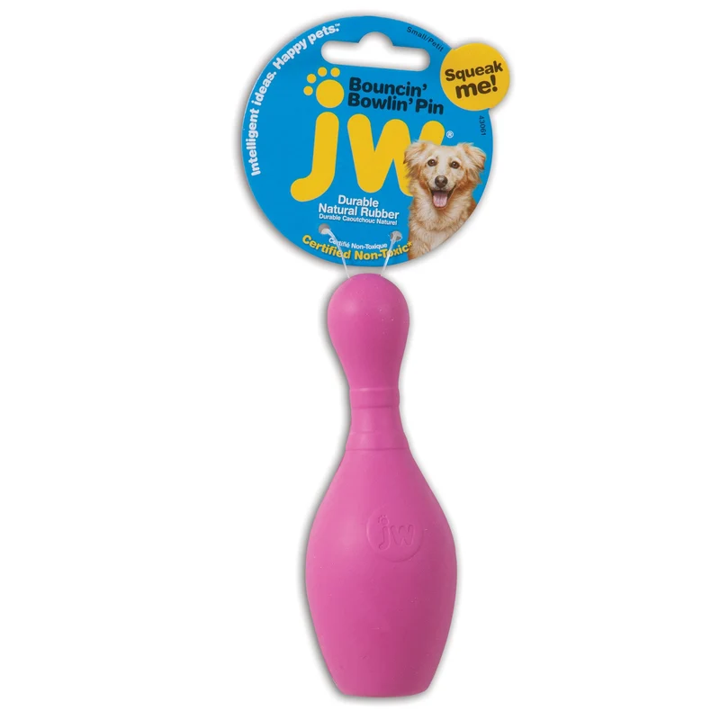 JW Pet Bouncin' Bowlin Pin — Jouet pour Chien Grand, Couleurs Assorties
