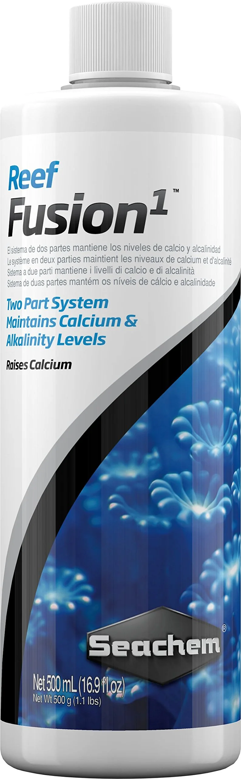 Seachem Reef Fusion 1 – 500 ml | Calcium ionique et oligo-éléments pour aquarium récifal