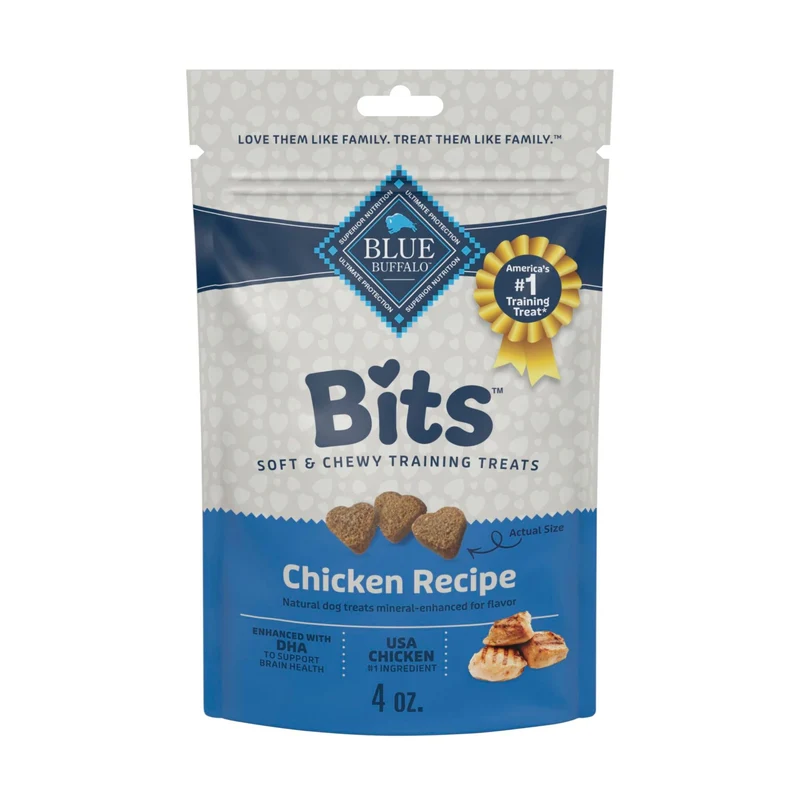 Blue Buffalo Bits – Friandises d’entraînement pour chien au poulet, texture tendre et DHA | 4 oz