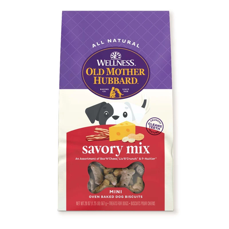 Old Mother Hubbard – Biscuits pour chien Mini croquants, Mix Savoureux Classique, 3 Saveurs, 20 oz