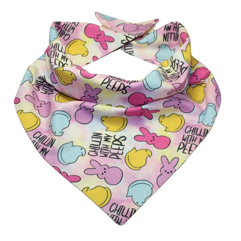 Yaofavo Bandana chien Pâques – Design festif, double couche, ajustable