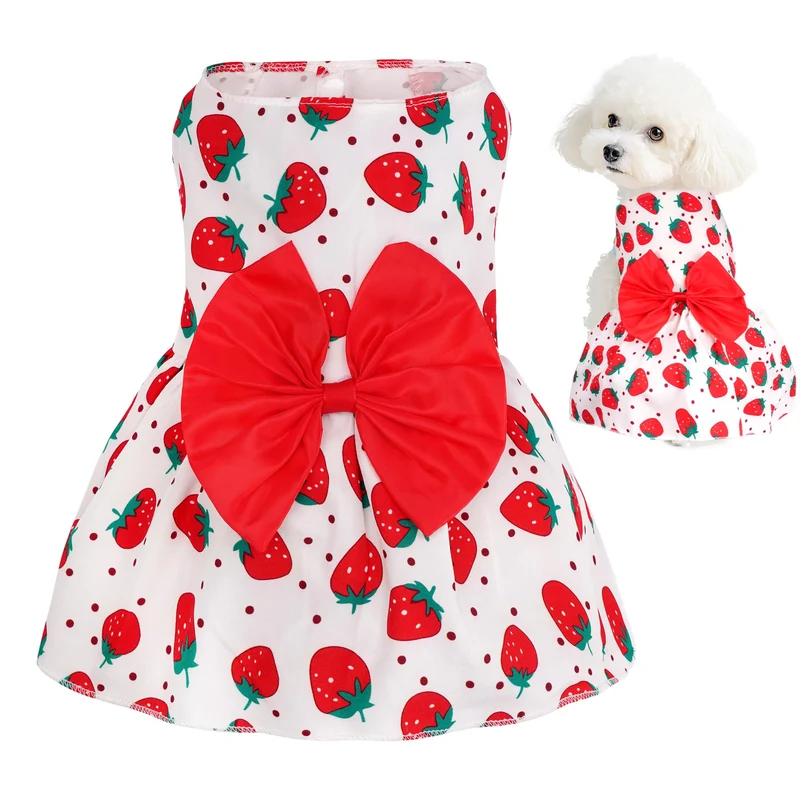 Choyaxo Robe Florale pour Chien et Chat – Vêtement ete Leger pour Petits Animaux