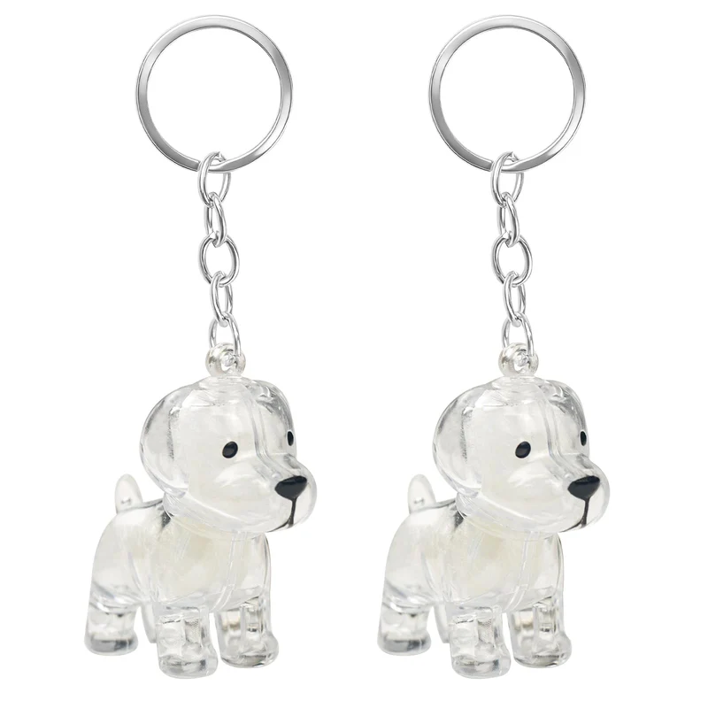 ELANE Souvenir Poil de Chien – Lot de 2 Médaillons Transparent Pour Clés