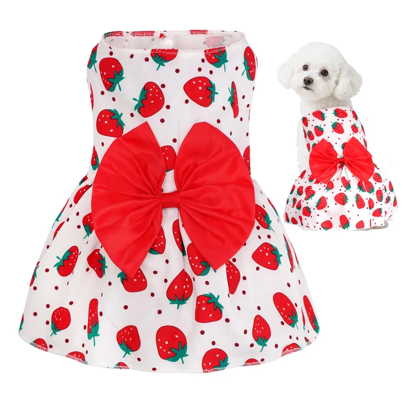 Choyaxo Robe Chien Floral — Robe d'Été légère pour Chiots et Petits Chats