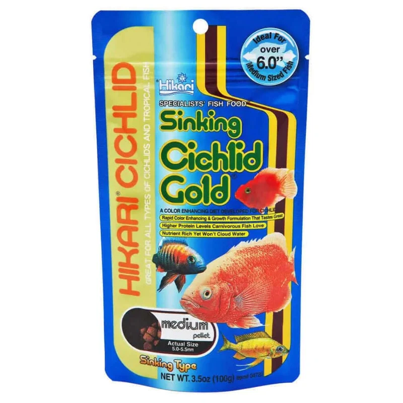 Granulés Cichlide Coulants – Médium 3,5 oz | Alimentation complète Hikari
