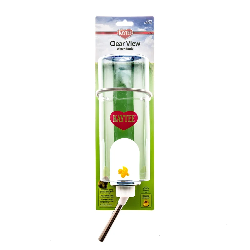 Kaytee Clear View : Bouteille d’eau de 32 onces pour lapins, furets et cochons d’Inde