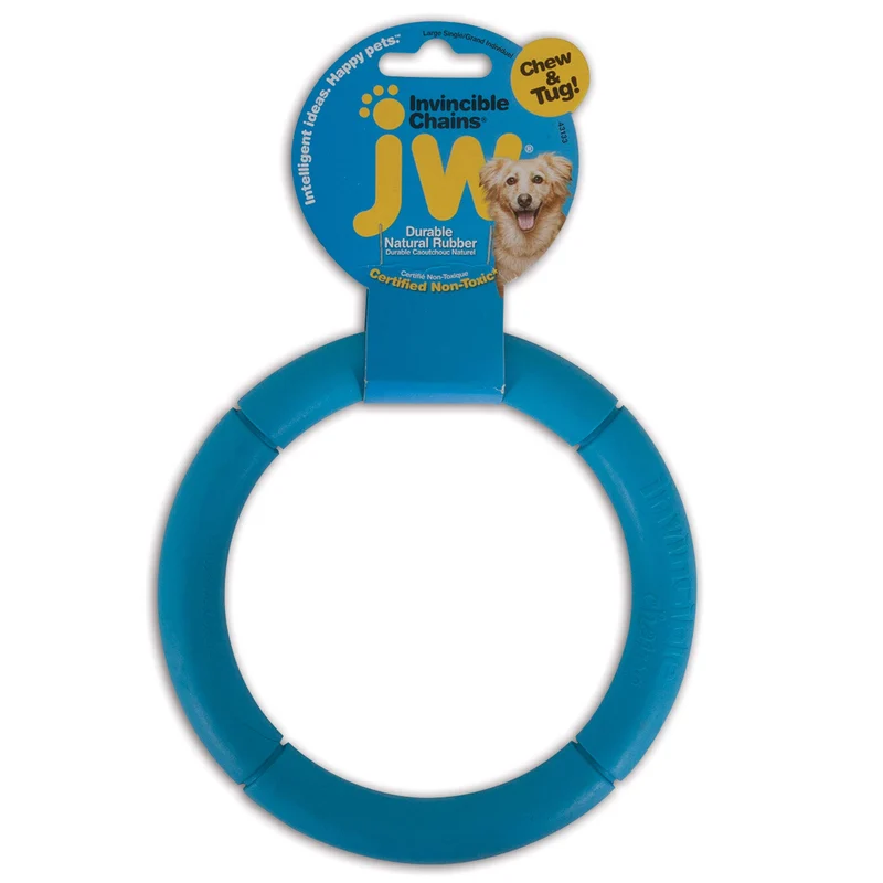 JW Invincible Chains LS – Anneau unique en caoutchouc pour chiens, Grand modèle 43133 (couleurs variées)