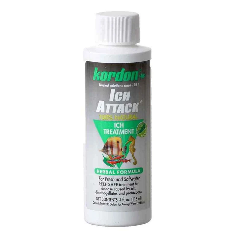 Kordon Ich-Attack — Traitement naturel pour l’Ich et les infections externes des poissons (100% biologique, 4 onces)