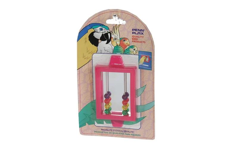 Penn-Plax Bird Life – Miroir avec perles pour oiseaux | Attache facile à toute cage | Stimulation et divertissement (BA507)