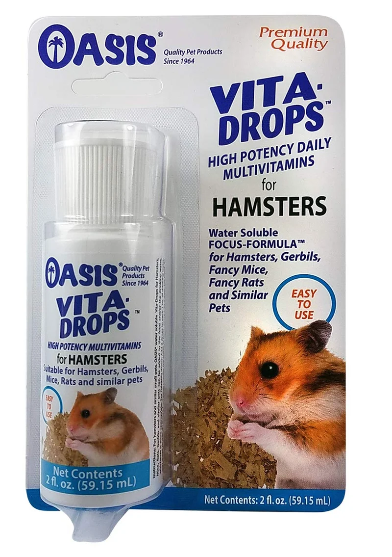Kordon Oasis Vita-Drops Hamster – Multivitamines Tout-en-Un, Saveur Orange, 2 onces