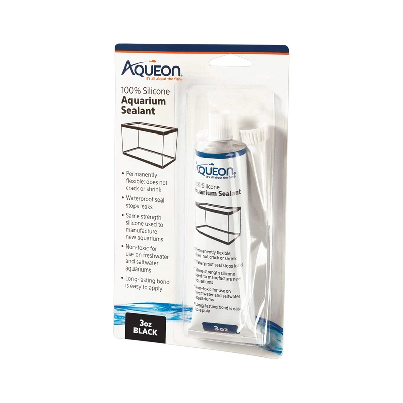 Aqueon Silicone pour Aquarium Noir 3oz – Étanchéité Durable
