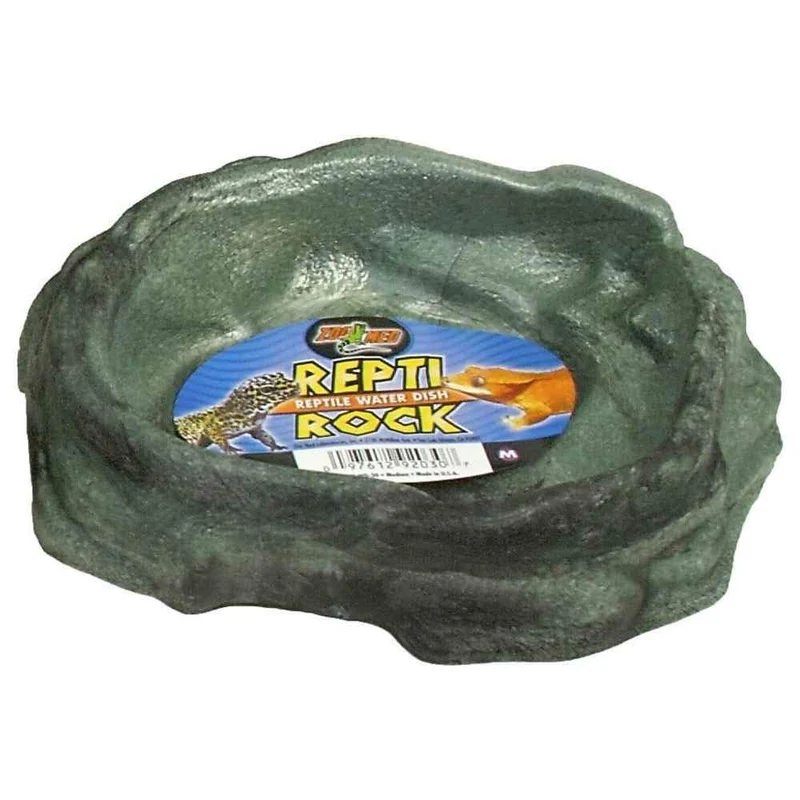 Zoo Med Abreuvoir Roche Reptile – Moyen, Noir | Bol d’Eau Bas et Durable