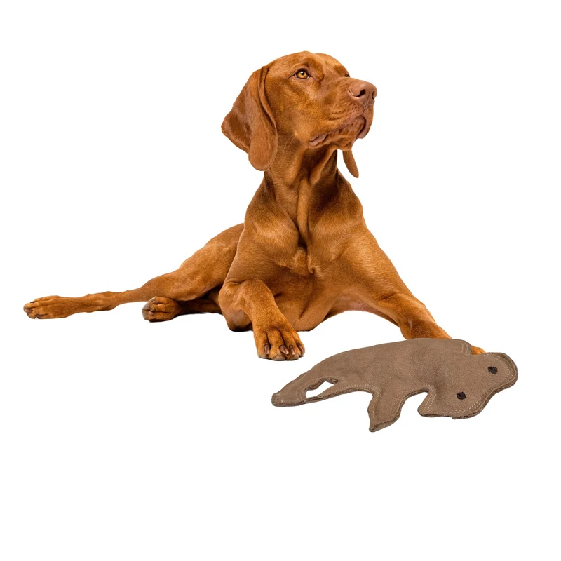 SPOT Jouet pour chien Buffalo – Cuir véritable et jute, Sifflet intégré, Couture double – Pour chiens moyens et grands – 11,5 po