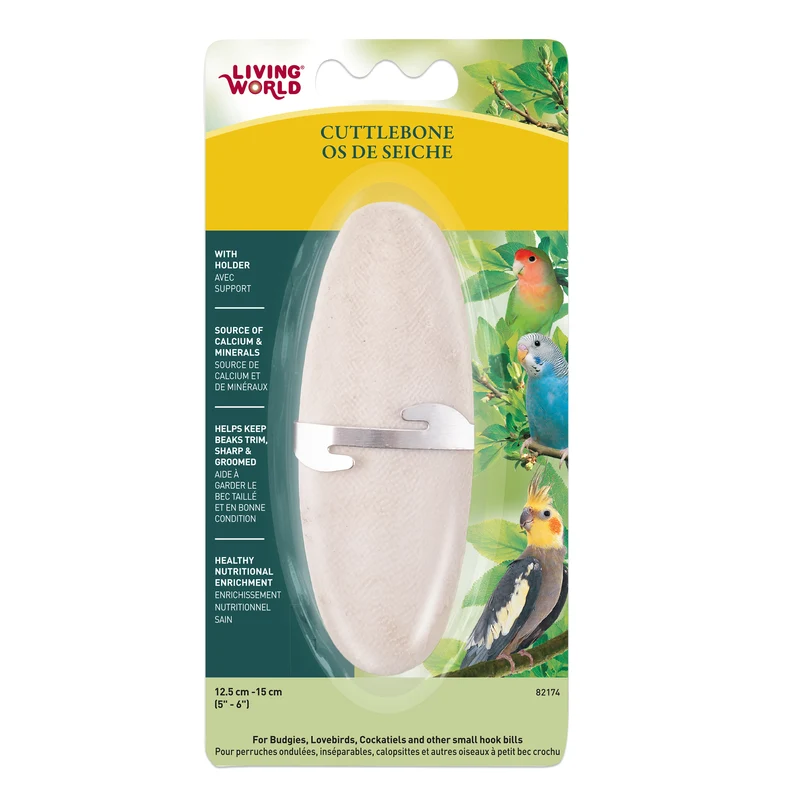Living World Cuttlebone with Holder Medium - 13.5 - 15 cm (5" - 6")