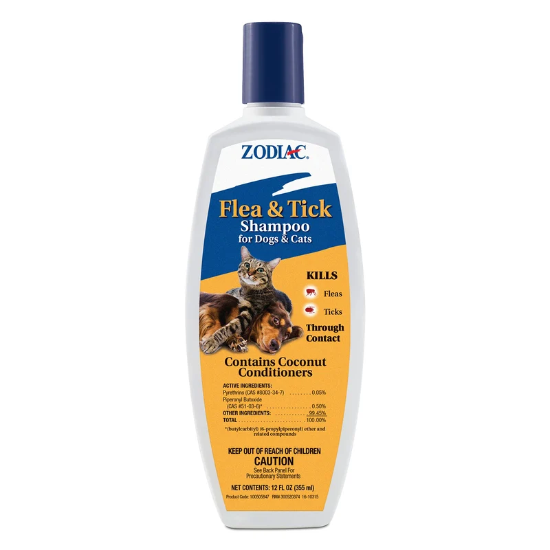 Zodiac Shampooing Puces et Tiques pour Chiens et Chats – 12 onces