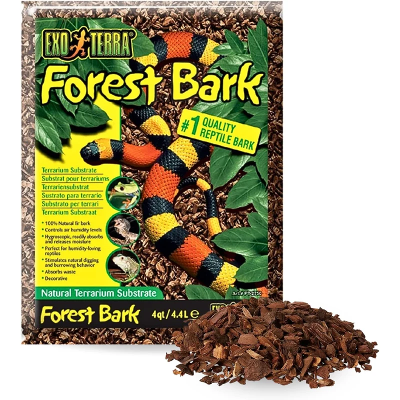 Exo Terra Écorce de Forêt – Substrat Naturel pour Terrarium, 4 Quarts, Écorce de Pin et Régulation d'Humidité