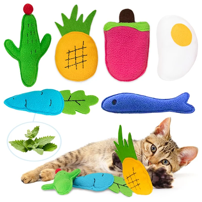 AWOOF – Jouets Catnip pour Chats d’Intérieur | Lot de 6 Peluches Interactives